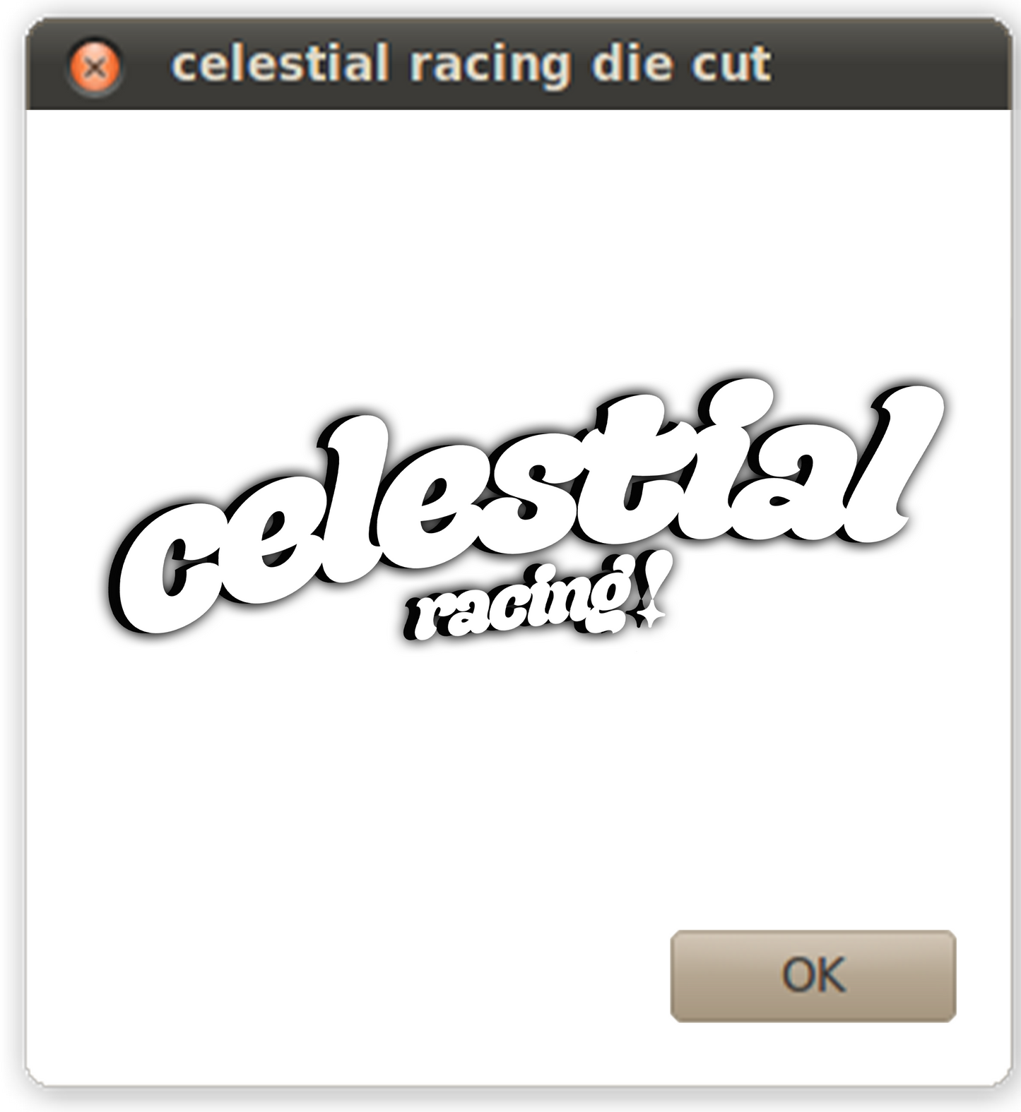 celestial racing die cut