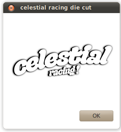 celestial racing die cut